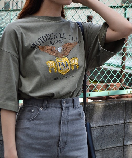spiritoso(スピリトーゾ)の「【spiritoso】イーグルプリントTシャツ(Tシャツ/カットソー・レディース・ホワイト系/カーキ/ブラウン/オレンジ・FREE)」の7枚目の写真