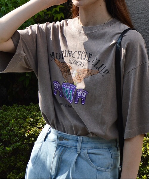 spiritoso(スピリトーゾ)の「【spiritoso】イーグルプリントTシャツ(Tシャツ/カットソー・レディース・ホワイト系/カーキ/ブラウン/オレンジ・FREE)」の11枚目の写真