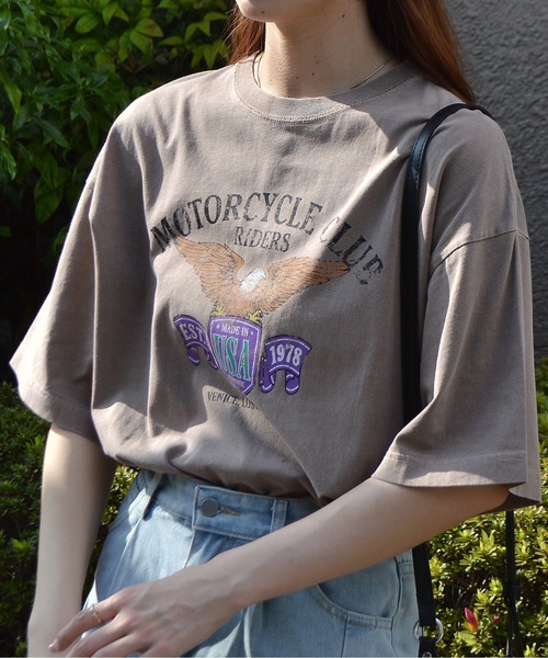 spiritoso(スピリトーゾ)の「【spiritoso】イーグルプリントTシャツ(Tシャツ/カットソー・レディース・ホワイト系/カーキ/ブラウン/オレンジ・FREE)」の12枚目の写真