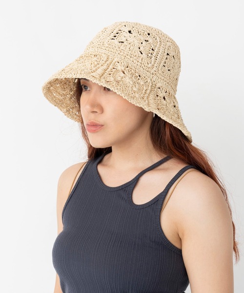 CONTROL FREAK（コントロールフリーク）の「CONTROL FREAK / CTFK（コントロールフリーク） ペーパー柄編みバケットハット（ハット・レディース・アイボリー/ブラック/グリーン・FREE）」の12枚目の写真