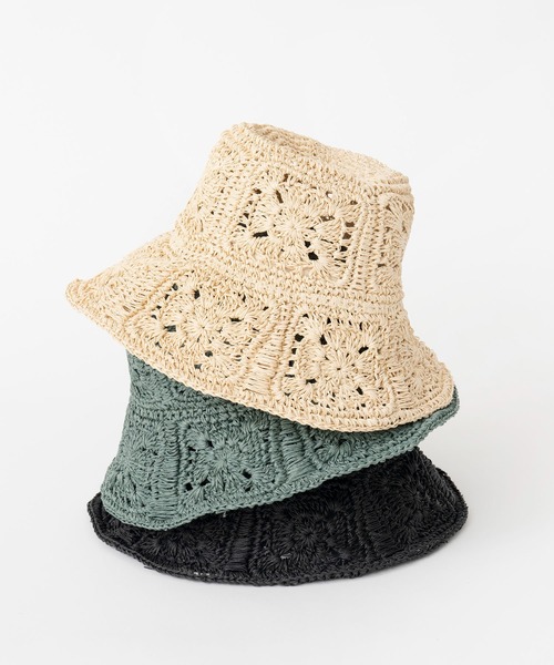 CONTROL FREAK（コントロールフリーク）の「CONTROL FREAK / CTFK（コントロールフリーク） ペーパー柄編みバケットハット（ハット・レディース・アイボリー/ブラック/グリーン・FREE）」の13枚目の写真