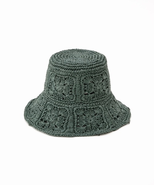 CONTROL FREAK（コントロールフリーク）の「CONTROL FREAK / CTFK（コントロールフリーク） ペーパー柄編みバケットハット（ハット・レディース・アイボリー/ブラック/グリーン・FREE）」の21枚目の写真