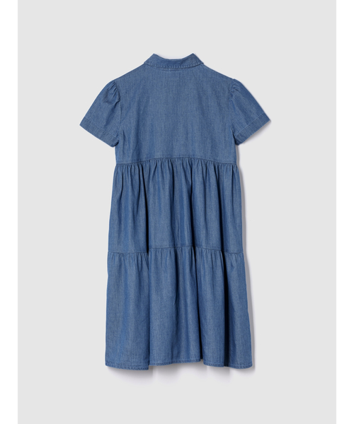 GAP（ギャップ）の「リラックス ティアード シャツワンピース (キッズ)（ワンピース・キッズ・ブルー/ブルー系その他・110cm/120cm/130cm/140cm/150cm/160cm）」の4枚目の写真