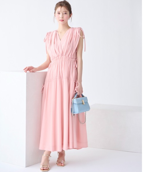 CELFORD カシュクールリボンノースリーブワンピース CELFORD ワンピース カシュクールリボンノースリーブワンピース