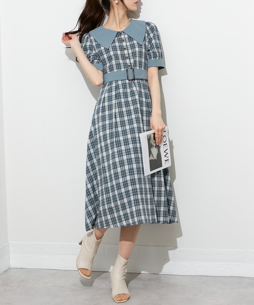 セール】クレリック チェック柄 ワンピース（ワンピース）｜pumpkin
