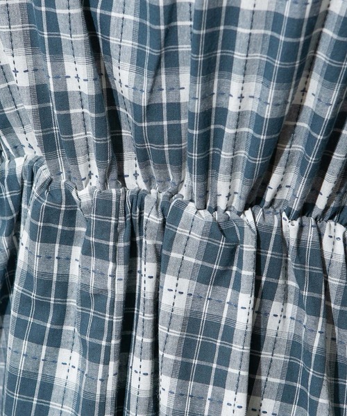 pumpkin port(パンプキンポート)の「クレリック チェック柄 ワンピース(ワンピース・レディース・ブルー/ミント/ベージュ・M)」の7枚目の写真