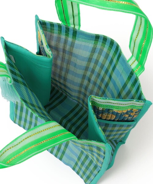 SHIPS(シップス)の「Arawali:メッシュ × ブロック プリント バッグ(トートバッグ・レディース・オレンジ/ライトブルー・ONE SIZE)」の11枚目の写真