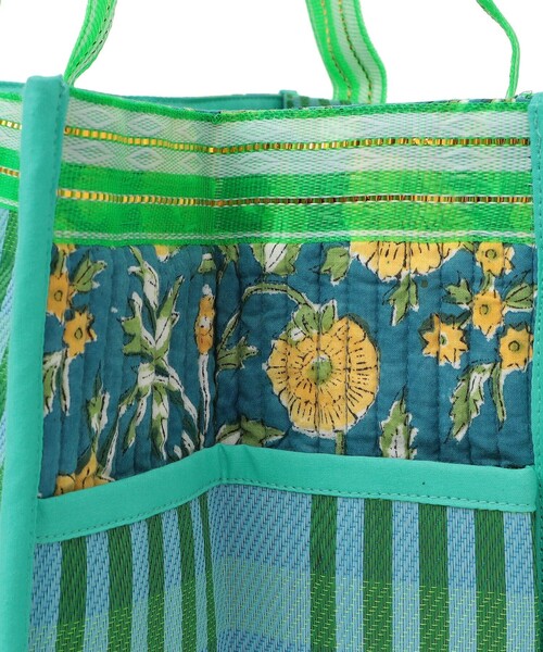 SHIPS(シップス)の「Arawali:メッシュ × ブロック プリント バッグ(トートバッグ・レディース・オレンジ/ライトブルー・ONE SIZE)」の13枚目の写真