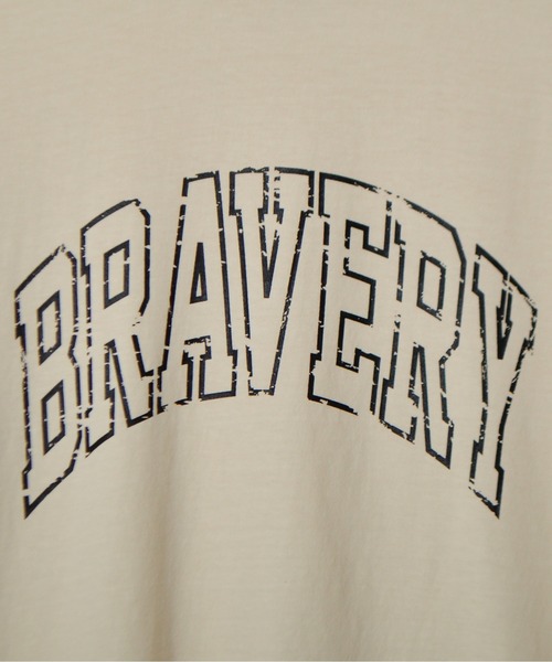 MODISH GAZE(モディシュガゼ)の「【MODISH GAZE】ピグメントアーチロゴTシャツ(BRAVERY)(Tシャツ/カットソー・レディース・バーガンディー/アイボリー/スミクロ・LARGE/MEDIUM)」の8枚目の写真