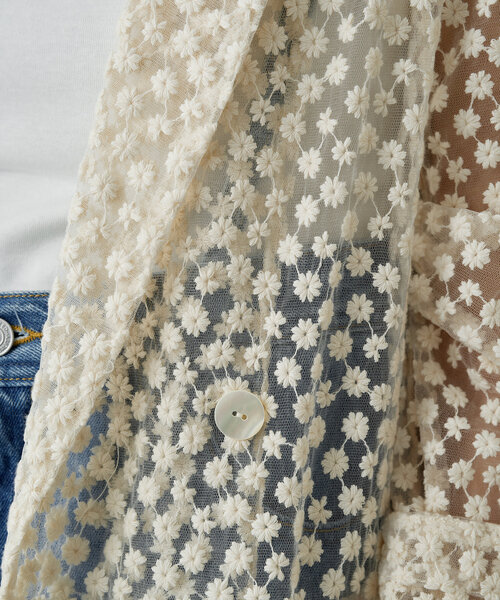 LOUNGEDRESS 【20周年限定】フラワーレースジャケット セール】20thフラワーレースジャケット（ベスト）｜LOUNGEDRESS