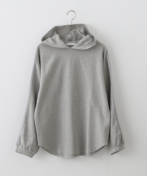 JOURNAL STANDARD(ジャーナルスタンダード)の「ラインフードプルオーバー(Tシャツ/カットソー・レディース・ライトグレー/イエロー/ブラック系その他・FREE)」の2枚目の写真
