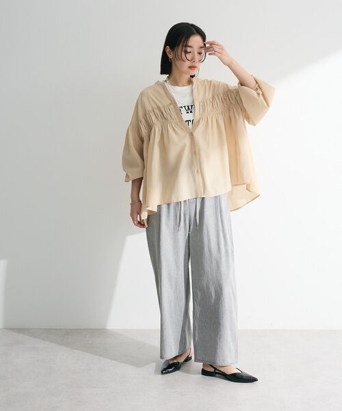 Green　Parks（グリーンパークス）の「ライトデニムワイドパンツ（デニムパンツ・レディース・ライトグレー/ライトインディゴブルー/インディゴブルー/ブラック・FREE）」の13枚目の写真