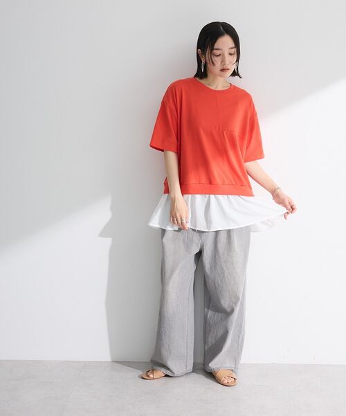 Green　Parks（グリーンパークス）の「ライトデニムワイドパンツ（デニムパンツ・レディース・ライトグレー/ライトインディゴブルー/インディゴブルー/ブラック・FREE）」の15枚目の写真