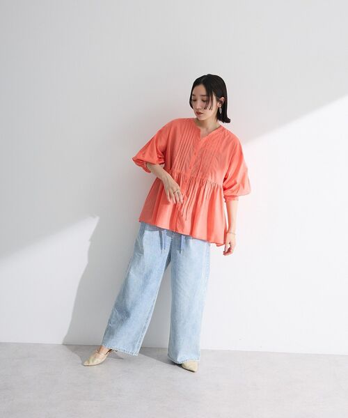 Green　Parks（グリーンパークス）の「ライトデニムワイドパンツ（デニムパンツ・レディース・ライトグレー/ライトインディゴブルー/インディゴブルー/ブラック・FREE）」の16枚目の写真