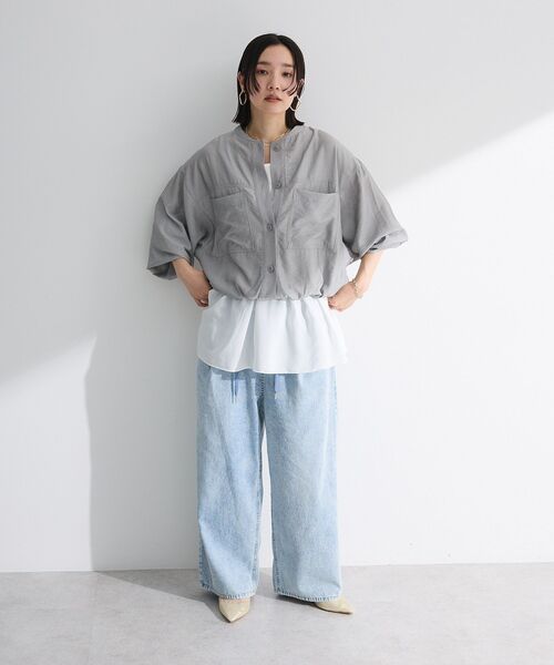 Green　Parks（グリーンパークス）の「ライトデニムワイドパンツ（デニムパンツ・レディース・ライトグレー/ライトインディゴブルー/インディゴブルー/ブラック・FREE）」の18枚目の写真