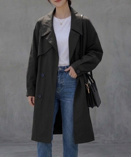 gossip!ロサンゼルス(ゴシップロサンゼルス)の「ミドルレングストレンチコート(トレンチコート・レディース・ベージュ/ブラック・M/S)」の13枚目の写真
