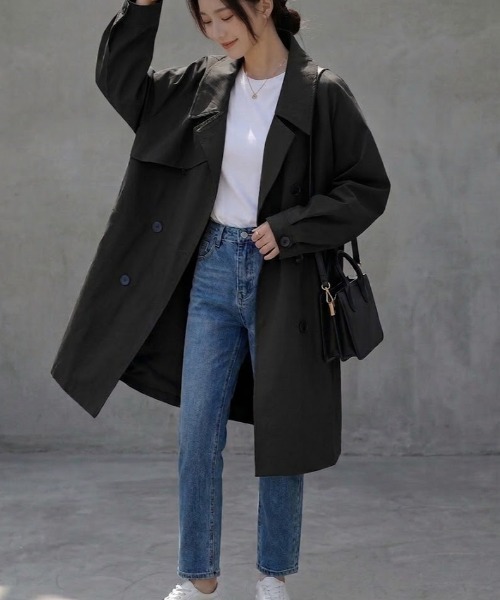 gossip!ロサンゼルス(ゴシップロサンゼルス)の「ミドルレングストレンチコート(トレンチコート・レディース・ベージュ/ブラック・M/S)」の14枚目の写真