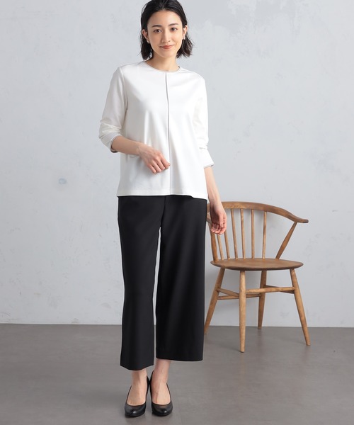 GALLORIA（ギャローリア）の「配色クループルオーバー（Tシャツ/カットソー・レディース・ライトグレー/ホワイト・M/L/LL/S）」の6枚目の写真