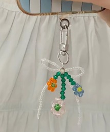 ammy.（エイミードット）の「【 ammy. / エイミードット 】  クリア ビーズ フラワー ストラップ（スマホグッズ・レディース）」