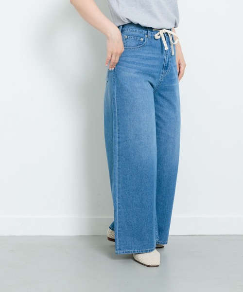 URBAN RESEARCH Sonny Label（アーバンリサーチサニーレーベル）の「『34サイズ/低身長向けも展開』ライトオンスドロストワイドデニム（デニムパンツ・レディース・ライトインディゴブルー/インディゴブルー・34/36/38）」の11枚目の写真