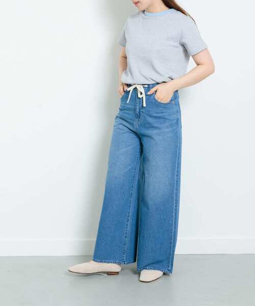 URBAN RESEARCH Sonny Label（アーバンリサーチサニーレーベル）の「『34サイズ/低身長向けも展開』ライトオンスドロストワイドデニム（デニムパンツ・レディース・ライトインディゴブルー/インディゴブルー・34/36/38）」の13枚目の写真