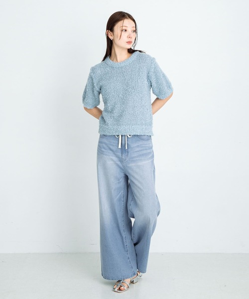 URBAN RESEARCH Sonny Label（アーバンリサーチサニーレーベル）の「『34サイズ/低身長向けも展開』ライトオンスドロストワイドデニム（デニムパンツ・レディース・ライトインディゴブルー/インディゴブルー・34/36/38）」の22枚目の写真