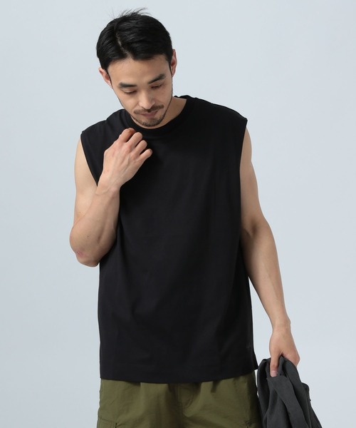 BAYFLOW(ベイフロー)の「【接触冷感】クールタッチノースリーブ(Tシャツ/カットソー・メンズ・ブラック/ホワイト・MEDIUM/LARGE)」の1枚目の写真