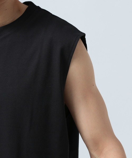 BAYFLOW(ベイフロー)の「【接触冷感】クールタッチノースリーブ(Tシャツ/カットソー・メンズ・ブラック/ホワイト・MEDIUM/LARGE)」の4枚目の写真