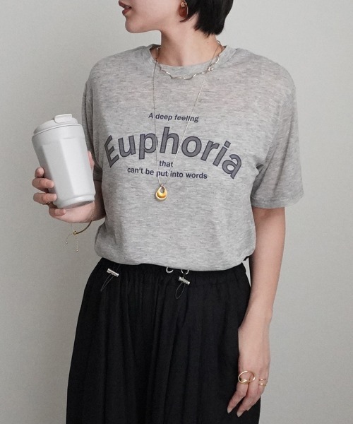 セール】シアーロゴプリントTシャツ（Tシャツ/カットソー