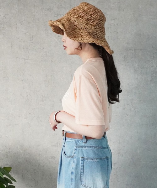 SELECT LEVERY(セレクトリベリー)の「シアーロゴプリントTシャツ(Tシャツ/カットソー・レディース・アイボリー/ライトブルー/ブラック/グレー/サーモンピンク・MEDIUM)」の15枚目の写真