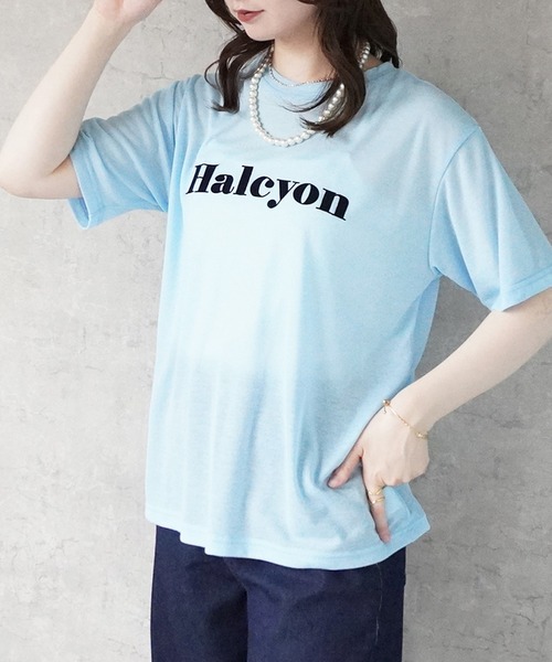 SELECT LEVERY(セレクトリベリー)の「シアーロゴプリントTシャツ(Tシャツ/カットソー・レディース・アイボリー/ライトブルー/ブラック/グレー/サーモンピンク・MEDIUM)」の19枚目の写真
