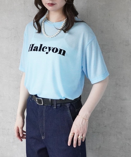 SELECT LEVERY(セレクトリベリー)の「シアーロゴプリントTシャツ(Tシャツ/カットソー・レディース・アイボリー/ライトブルー/ブラック/グレー/サーモンピンク・MEDIUM)」の20枚目の写真