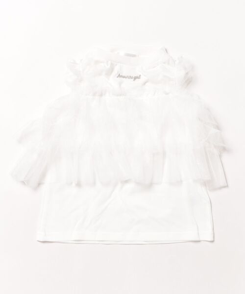 Amourire girl（アムリールガール）の「2wayチュールビスチェフェイクカットソー（Tシャツ/カットソー・キッズ・サックスブルー/オフホワイト・130cm/140cm/150cm/160cm）」の21枚目の写真