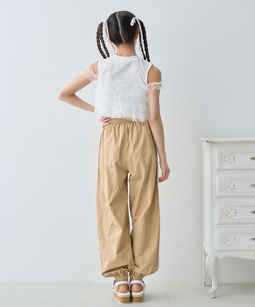 Amourire girl（アムリールガール）の「2wayチュールビスチェフェイクカットソー（Tシャツ/カットソー・キッズ・サックスブルー/オフホワイト・130cm/140cm/150cm/160cm）」の4枚目の写真