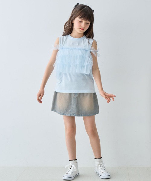セール】2wayチュールビスチェフェイクカットソー（Tシャツ