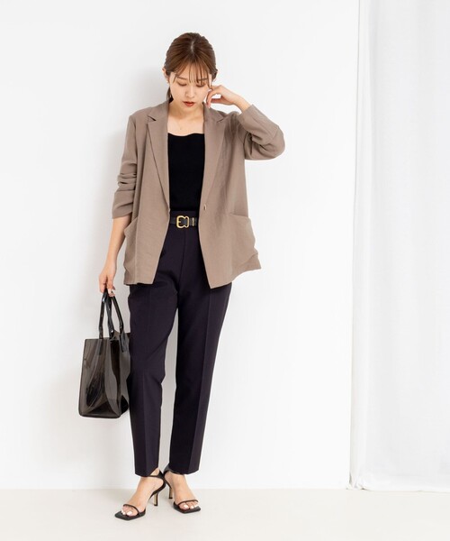 NOLLEY’S Sophi(ノーリーズソフィ)の「ウォッシャブルドライ2WAYストレッチテーパードパンツ(その他パンツ・レディース・ベビーピンク/ブラック/ホワイト・34/36/38)」の5枚目の写真
