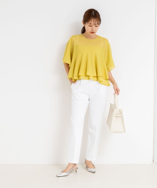 NOLLEY’S Sophi(ノーリーズソフィ)の「ウォッシャブルドライ2WAYストレッチテーパードパンツ(その他パンツ・レディース・ベビーピンク/ブラック/ホワイト・34/36/38)」の12枚目の写真