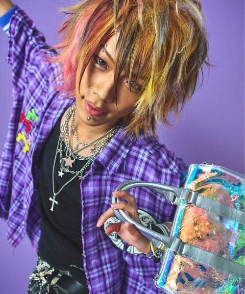 GALFY（ガルフィー）の「GALFY-チャカパッチチェックシャツ（シャツ/ブラウス・メンズ・パープル/レッド/ブルー・L/XL）」の18枚目の写真
