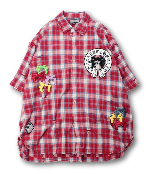 GALFY（ガルフィー）の「GALFY-チャカパッチチェックシャツ（シャツ/ブラウス・メンズ・パープル/レッド/ブルー・L/XL）」の17枚目の写真