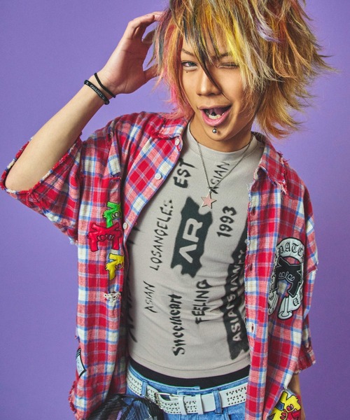 GALFY（ガルフィー）の「GALFY-チャカパッチチェックシャツ（シャツ/ブラウス・メンズ・パープル/レッド/ブルー・L/XL）」の11枚目の写真