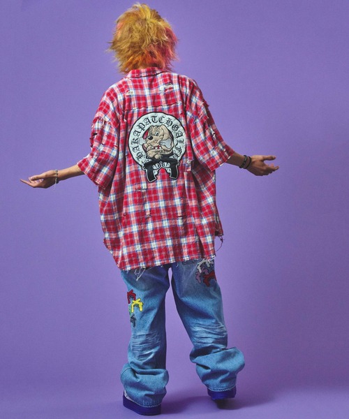 GALFY（ガルフィー）の「GALFY-チャカパッチチェックシャツ（シャツ/ブラウス・メンズ・パープル/レッド/ブルー・L/XL）」の12枚目の写真