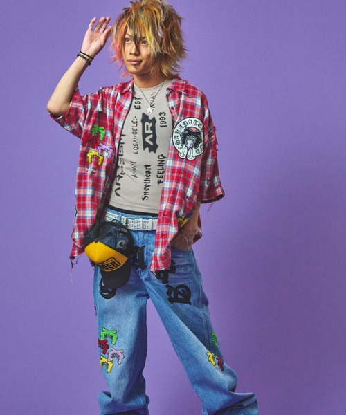 GALFY（ガルフィー）の「GALFY-チャカパッチチェックシャツ（シャツ/ブラウス・メンズ・パープル/レッド/ブルー・L/XL）」の13枚目の写真