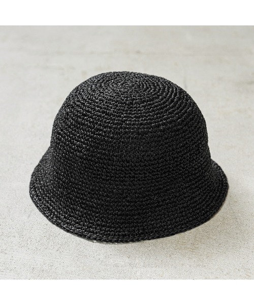 WAIPER.inc(ワイパーインク)の「RACAL ラカル RL-23-1291 Paper Fiber Knit Tulip Hat ペーパーニット チューリップハット(ハット・メンズ・ナチュラル/ブラック・FREE)」の2枚目の写真