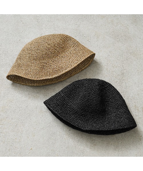 WAIPER.inc(ワイパーインク)の「RACAL ラカル RL-23-1291 Paper Fiber Knit Tulip Hat ペーパーニット チューリップハット(ハット・メンズ・ナチュラル/ブラック・FREE)」の12枚目の写真