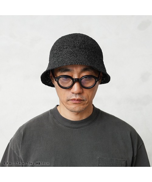 WAIPER.inc(ワイパーインク)の「RACAL ラカル RL-23-1291 Paper Fiber Knit Tulip Hat ペーパーニット チューリップハット(ハット・メンズ・ナチュラル/ブラック・FREE)」の5枚目の写真