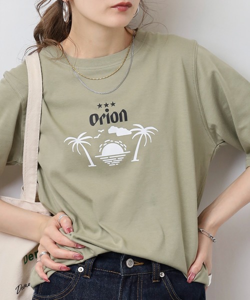 FUNALIVE（ファンアライブ）の「オリオン ビール プリント5分袖Tシャツ(M)（Tシャツ/カットソー・レディース・カーキ/ブラック/オフホワイト/ブルー・L/M）」の3枚目の写真