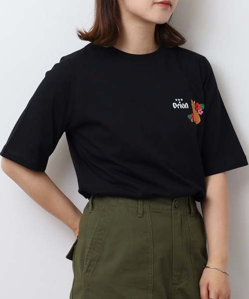 FUNALIVE（ファンアライブ）の「オリオン ビール プリント5分袖Tシャツ(M)（Tシャツ/カットソー・レディース・カーキ/ブラック/オフホワイト/ブルー・L/M）」の5枚目の写真