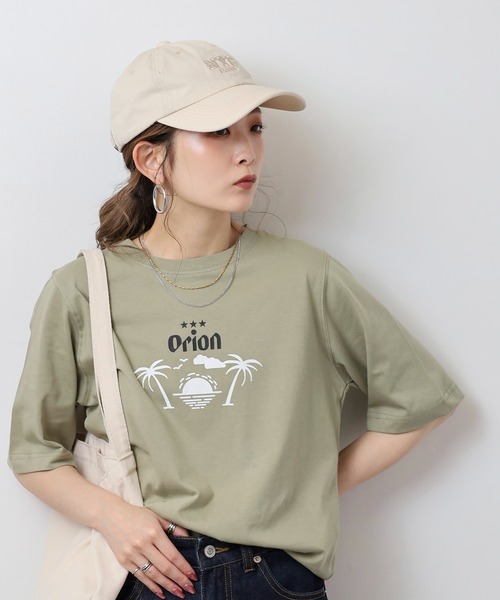 FUNALIVE（ファンアライブ）の「オリオン ビール プリント5分袖Tシャツ(M)（Tシャツ/カットソー・レディース・カーキ/ブラック/オフホワイト/ブルー・L/M）」の10枚目の写真