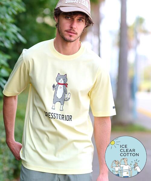 DRESSTERIOR（ドレステリア）の「【接触冷感／抗菌防臭／消臭】ICE CLEAR COTTON キャットTシャツ（Tシャツ/カットソー・メンズ・ホワイト/ブラック/ライトイエロー系/レッド系1・90/91/92/94）」の3枚目の写真