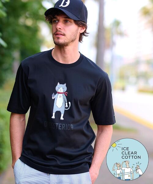 DRESSTERIOR（ドレステリア）の「【接触冷感／抗菌防臭／消臭】ICE CLEAR COTTON キャットTシャツ（Tシャツ/カットソー・メンズ・ホワイト/ブラック/ライトイエロー系/レッド系1・90/91/92/94）」の2枚目の写真